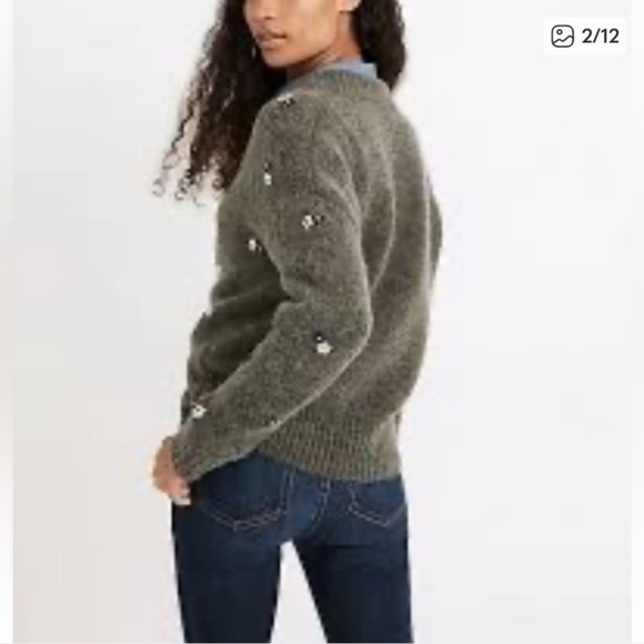 Madewell Green/grey Floral Sweater - Picture 2 of 6